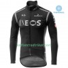 Radbekleidung Radtrikot Langarm + Lang Trägerhose 2020 TEAM INEOS Winter Thermal Fleece N002